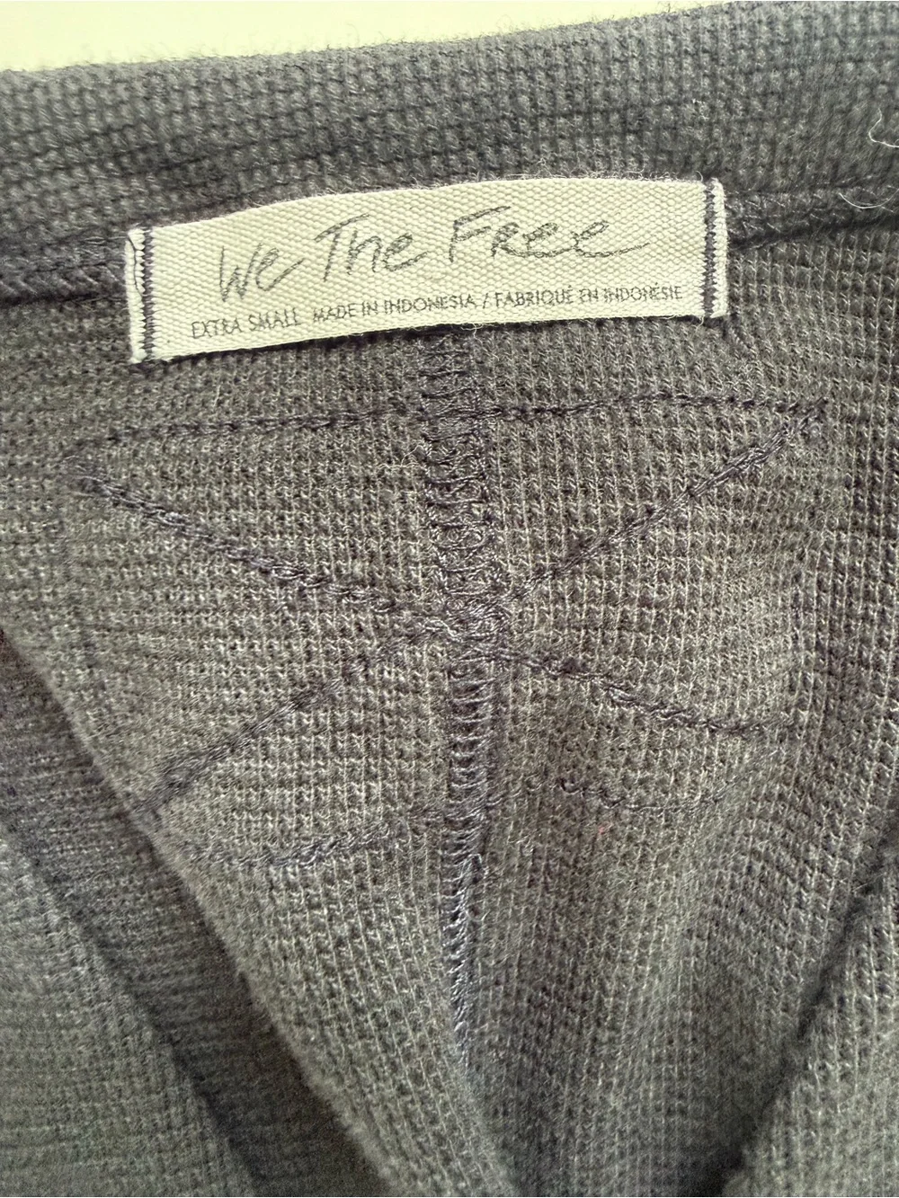 Free People Black We The Free All Nighter Thermal Cropped Top Size XS